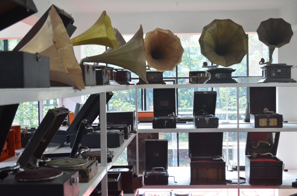 gramophones on display